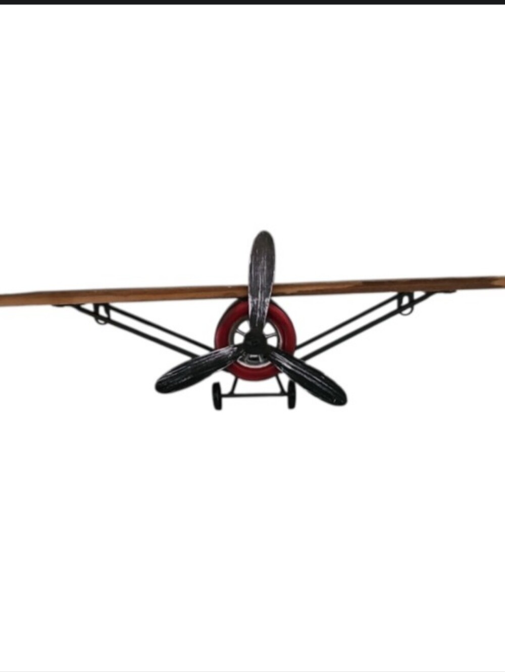 Vintage Style Airplane Wall Shelf Wood Metal Propeller Aviation Decor 16"